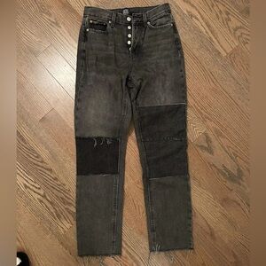 Urban Outfitters BDG Black Patchwork Striaght-Leg Jeans
